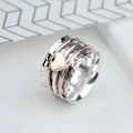 Miniatyrbillede 5 af 5: Klassisk Hjerte Spinner Ring Angstlindring Roterende Kærlighedsring Perfekt Gave til Kvinder Fødselsdag Valentinsdag