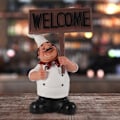 Miniatyrbilde 3 av 8: Resin Chef-figurer Ornament Statue Modell Håndverk Dekor Bar Kaffebar (#1)