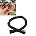 Miniatyrbild 5 av 8: Flätad hårsnodd med hög elasticitet, fixering, trendig tjock hårsnodd för bulle, svart