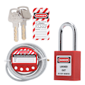 Miniatyrbild 6 av 8: Kabellåsning Hasp Justerbar 6 mm/0,24 tum Diameter 38 mm/1,5 tum Längd 4 hål rostfritt stål