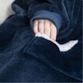 Miniatyrbillede 3 af 5: Blanket Sweatshirt Oversized Hoodie Bærbar Blanket Blød Varm Komfortabel Kæmpe Frontlomme - Ny SZJR navy