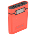 Miniatyrbild 7 av 8: DIY Mobil 18650 Batteriladdare Powerbank 4 Batterier Kapacitetsbox Mikroingång 2-vägsladdning med LCD-display Röd