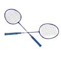 Miniatyrbild 7 av 8: Badmintonracket Lätt Bekväm Järnlegering Amatör Dubbel Badmintonracket Set för Nybörjarträning