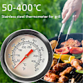 Miniatyrbild 2 av 5: 1/2 st Rostfritt Stål Barbecue Bbq Rök Grill Termometer Temperaturmätare 50-400 Grader Celsius -GSL 2st