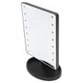 Miniatyrbild 7 av 8: LED-sminkningsspegel, rektangulär, 16 pärlor, USB-uppladdningsbar, vinkeljusterbar, bärbar resespegel, svart PP