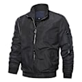 Miniatyrbillede 1 af 3: Solid Sort 2XL Mænds Tyk Varmt Casual Bomberjakke