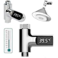 Miniatyrbild 2 av 5: LED Duschtermometer för Hemtemperatur Område 5-85 Smart Baby Flödesmätare Självdriven och Miljövänlig A