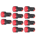 Miniatyrbillede 3 af 8: 10 stk. AD16-22DS høj lysstyrke rød LED signallamp LED indikatorlys til signalindikering AC/DC12V