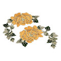 Miniatyrbillede 2 af 8: 1 par blomsterbroderi patches smukke blomstermønster broderede applikation stryge på patches til DIY tøj gul