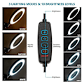 Miniatyrbillede 2 af 5: Forstørrelsesglas Skrivebordslampe med Lys og Klemme - 10x Forstørrelse - 3 Farvetilstande - 10 Lysstyrkeniveauer