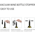 Miniatyrbillede 4 af 5: Sorte 6-pak genanvendelige vin- og champagnepropper med vakuumpumpe - lækagesikre og forseglede silikonepropper