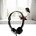 Miniatyrbillede 6 af 8: Sammenfoldelig Stereo Headset Børnehovedtelefon med mikrofon til Smartphone Tablet Sort