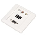 Miniatyrbild 6 av 8: HD Multimedia Interface 3RCA VGA vägguttag 4K hög upplösning 3 i 1 multimediapanel för hemmakontor