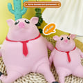 Pikkukuva 3 / 5: Pig Squishy -lelu, söpö vaaleanpunainen possun paineilmalelu lapsille ja aikuisille