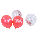 Miniatyrbild 7 av 8: 40 st partyballonger 12 tum 2022 tema röda och röda konfetti bred applikation latexballonger