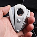 Miniatyrbillede 4 af 4: Fjederbelastet Dobbelt Guillotin Cigar Cutter Sølvfinish