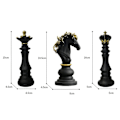 Miniatyrbilde 5 av 5: Luksuriøst internasjonalt sjakkstykke Resin Skulptur Hjem Dekor Ornamenter Svart