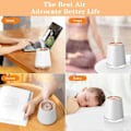 Miniatyrbillede 4 af 5: Luftfugter, 2000mAh genopladelig luftfugter, 500ML Cool Mist luftfugter med natlys, Auto Off W