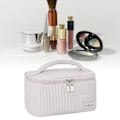 Miniatyrbillede 5 af 8: PU Open Lid Cake Shape Make Up Taske Kosmetisk Opbevaringspose Blød Farve Bærbar Makeup Taske Lyselilla