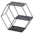 Miniatyrbillede 3 af 8: Hex hylder Simple Smedejern Sekskantet soveværelse Stue Kontor Væghylde Dekoration Sort