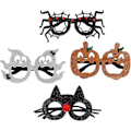 Miniatyrbilde 1 av 5: Pieces Halloween Party Briller for Barn Gresskar Edderkopp Spøkelse Svart Katt Halloween Sjarmerende Dekorasjon Cosplay Kostyme Halloween Briller Dekorasjon
