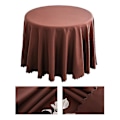 Miniatyrbilde 1 av 3: Elegant mørkebrun polyesterduk for bryllup, fest og bursdag - Vaskbar og holdbar Diameter 140cm