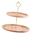 Miniatyrbilde 3 av 8: Fruktfat i tre, naturlig teksturert, enkel, elegant, sterk, holdbar matbrett, kakefrukt serveringsbrett 20+25 cm doble lag