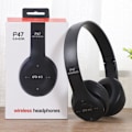 Miniatyrbillede 5 af 8: P47 Bluetooth Headset Multifunktion Deep Bass Noise Reduction Foldbare trådløse sportshovedtelefoner til hjemmekontor Rejser Sort