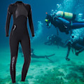 Miniatyrbild 6 av 8: 1,5 mm dykning heldräkt våtdräkt långärmad för snorkling surfing simning (kvinna svart S)