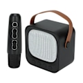 Miniatyrbild 4 av 8: Mini Karaoke Maskin Bärbar Bluetooth Högtalare Med Trådlös Mikrofon Bas Diskant Justering Svart