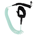 Miniatyrbillede 6 af 8: 7 mm 10 fod surfing fodreb justerbar elastisk TPU surfboard benstropper stand up paddle leash gennemsigtig lyseblå