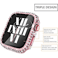 Miniatyrbilde 4 av 5: Bling Diamond Herdet Glass Etui for Apple Watch Series 6/5/4/SE, Rose Gold/Rosa (2-pakning)