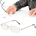 Pikkukuva 4 / 8: Tyylikkäät sinivaloa suodattavat presbyopia-lasit, jotka lievittävät silmien väsymystä (+150 kultaiset kehykset)
