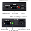 Miniatyrbilde 2 av 5: HDMI lyduttrekker 4Kx2K HDMI til HDMI Konverter SPDIF TOSLINK Optisk og 3.5mm Stereo lyd Digital til Analog 4K Adapter