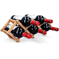 Miniatyrbillede 1 af 5: Vinreol i bambus - Sammenklappelig fritstående vinreol - Lille vinstativ i træ til organisering og opbevaring af flasker - 5 rum