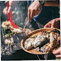 Miniatyrbillede 4 af 5: Køkkentang Silikone Madtang Servering Madtang Rustfrit Stål Grillklemme Spatel Rød