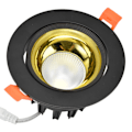 Miniatyrbillede 3 af 8: LED Downlight Aluminium Justerbar Vinkel Støvtæt Indbygget Loft Spotlight til Stue Soveværelse 100‑264V Sort Skal Gylden Kop