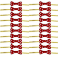 Miniatyrbillede 1 af 5: 8 x 20 stk. Sød x mas Metallisk Twist Wire Tie Bowknot Gave Slik Cookie Kage Cello Pose Fest - Rød med Hvide Prikker