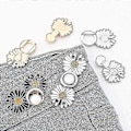 Miniatyrbilde 1 av 4: Gjenbrukbare Metallknapper Perle Snap Festeknapp Bukseknapp Uttrekkbar Knapp Sy-på Spenner For Jeans Perfekt Passform Reduser Midje Gullblomst 5 stk