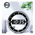 Miniatyrbild 4 av 4: Tyst LED Digital Bordsklocka Svart Elektronisk Väggklocka Rund Bordsklocka för Sovrum Vardagsrum Kontor 30cm
