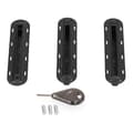 3 stk/sæt Surfboard Rudder Groove Plast Finned Box Plug Fin Plug Base med skruer Sort