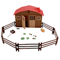 Miniatyrbillede 5 af 8: Børn Farm Legetøj Tilbehør Sæt Simulering Mini Farmhouse Scene Model