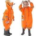 Pikkukuva 1 / 4: Lasten hupullinen sadetakki pitkähihaisella poncho-takilla - kevyt ja hengittävä unisex sadepuku 1-5-vuotiaille tytöille ja pojille