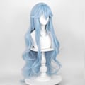 Miniatyrbilde 2 av 5: Isblå Cosplay-Parukk - Lang Krøllete Fluffy Hår for Anime-Kostyme med Hårspenne og Kapp