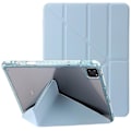 Miniatyrbillede 2 af 5: Tablet etui til iPad Pro 11 (2018) / (2020) / (2021) / (2022) / iPad Air (2020) / (2022) origami tri-fold stand læder+ klar akryl cover-B6 Lilla