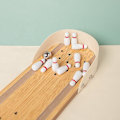 Miniatyrbilde 4 av 5: Miniatyr Bowlingspill i Tre - Morsomt Kontorspill for Stressavlastning