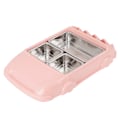 Miniatyrbilde 3 av 8: Matboks i rustfritt stål av matkvalitet, anti-skold, delt matbeholder (rosa)