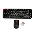Miniatyrbild 1 av 8: Trådlöst tangentbord Mus Combo Mini Bärbar Retro Silent 2.4G Trådlös 68 tangenter Office Tangentbord Mus Set Svart