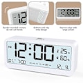 Miniatyrbild 3 av 5: Digital Väckarklocka LCD-Display Batteri Snooze Temperatur Kalender Bordsklockor