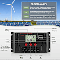 Miniatyrbillede 2 af 5: 30A Laderegulator Solpanel Laderegulator Automatisk Identifikation 12V/24V med LCD-display og 5V USB-port